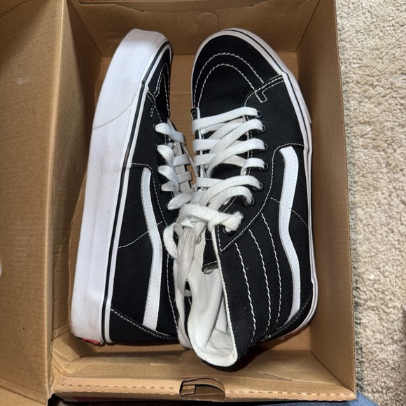 Vans Black and White Sk8-Hi Tapered Sneakers - Picture 1 of 2